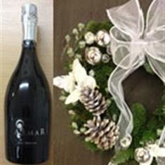Festive Door Wreath &amp; Prosecco