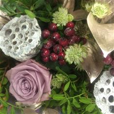 Festive Hand Tied - Burgundy &amp; Lilac