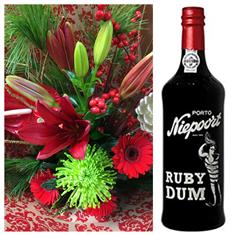 Festive flowers with Port - Niepoort Ruby Dum