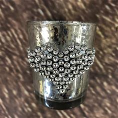 Diamante heart votive 