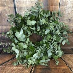 Eucalyptus &amp; spruce door wreath