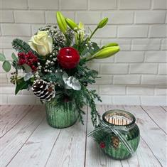 Festive hug in a vase