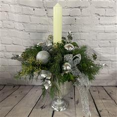 Sparkle and shine, silver urn arrangement