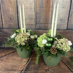 Feeling green candle arrangement