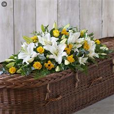 Rose &amp; Lily Casket Double Ended Spray 