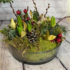 Berry Christmas Bulbs In Glass